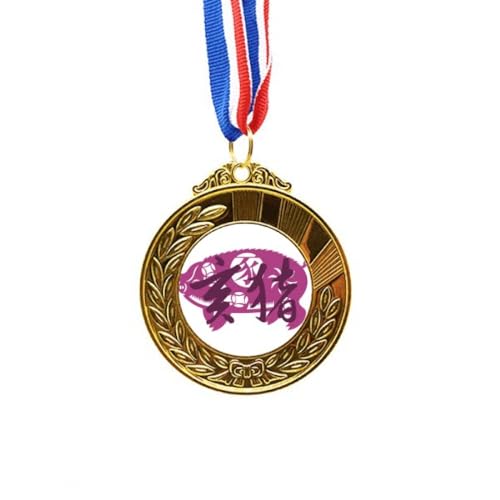 Medalla del zodiaco de China año del cerdo cinta primer lugar trofeo año nuevo