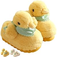 Duck Slippers Cute Cartoon Duck Toddler Warm Slipper Girls Boys House Fluffy Slipper Kids Winter Fuzzy Slippers Soft Plush Indoor Cozy Lightweight Non-Slip Shoes (Yellow, US Footwear Size System, Big Kid, Numeric Range, Medium, 1, 2)