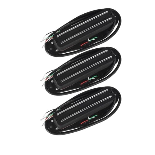 3 個セラミックレールハムバッカーピックアップデュアルレール ST SSS エレキギター ピックアップ 楽器アクセサリ(Black Set)