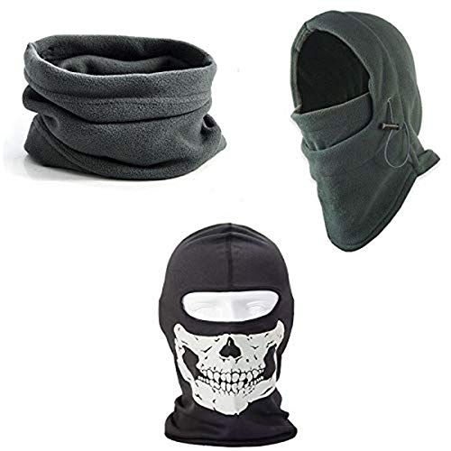 Kit balaclava frio intenso + gola soft + Balaclava Caveira Touca ninja Paintball ciclismo motoqueiro