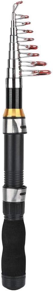 Alomejor Fishing Rod Portable Small Short Sea Pole Mini Sea Fishing Tools Telescopic Fishing Rod for Travel Seawater Freshwater Bass Trout Fishing(2.1m)