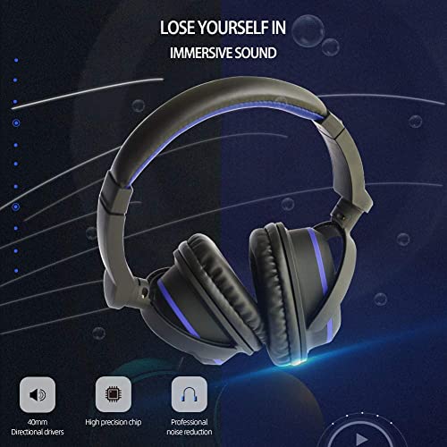 Oonol Headphones With Noise Cancelling Mic,Over Ear Bass Surround Sound Gaming Headset With Wire For Game,On-Line Class, Computer,Cell Phone,Call Center, Office,Skype,22 H Talk Time (Black) #TOP2
