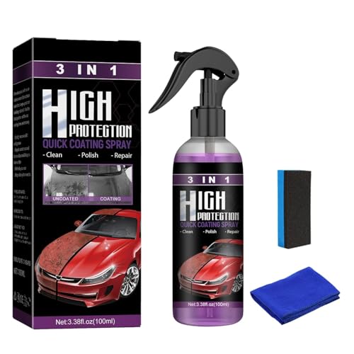 3 in 1 High Protection Quick Car Coating Spray, Fast Repair Scratches Repairing Polish Spray, 3-in-1 High Protection Car Spray, 