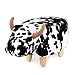 Balvi Sgabello La Vache Colore Nero/Bianco A Forma di Mucca Game in Legno Poliestere/Legno