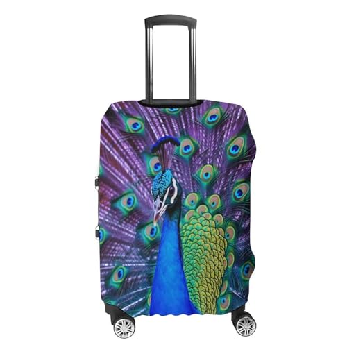 Beauty Peacock Luggage Cover, Washable Elastic Suitcase Cover Protector Fit 18-32 Inch Luggage4