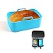 CUTIECLUB Doublure en silicone réutilisable pour friteuse Ninja Dual Air Fryer, insert de four, bol en silicone antiadhésif, panier rectangulaire pour friteuse à air comprimé (bleu)
