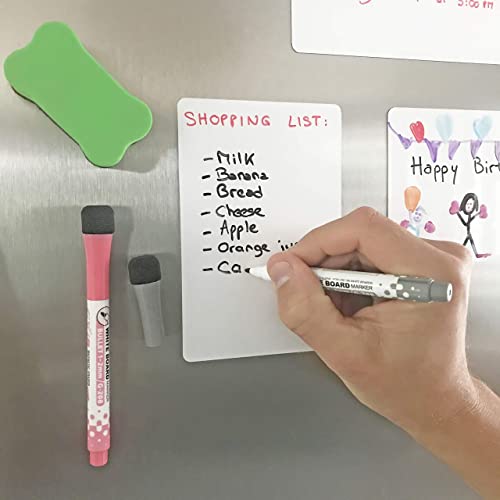Magnetic Dry Erase Whiteboard Cards - Set Of 30 (6X4 In) - Includes 30 Erasable Blank Whiteboard Sheets, 2 Markers And 1 Eraser #TOP1