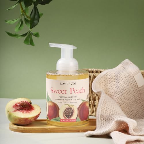 Image of ROMIIE ZOI Foaming Hand Soap, Sweet Peach, 500ml / 16.8fl.oz | With Gift Box, Gentle cleansing, nourishes skin without drying