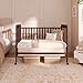 Dream On Me Carson Classic 3-in-1 Convertible Full-Size Baby Crib in Walnut, GreenGuard Gold & BSA, 4 Mattress Heights, Converts to Day & Toddler Bed, Locking Wheels, Classic Nursery Design