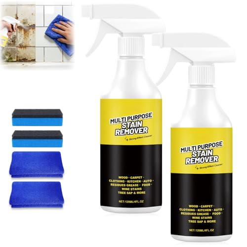 Quboora 2PCS Spray Multi-Purpose Stain Remover All Purpose & Stain Remover For Kitchen Bathroom Car. Its Effectively Removes Hard Water Stains Rust Yellowing And Stubborn Residues.