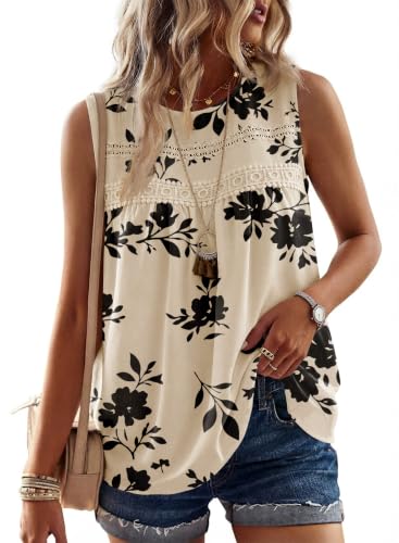 Image of Falechay Tank Tops for Women Flowy Boho Cute Swiss Dots Sleeveless Shirts