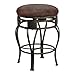 Hillsdale Montello Backless Swivel Counter Stool, Old Steel Finish with Brown Faux-Leather