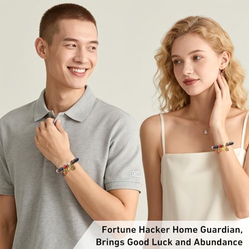 Colorful Gray Glaze Bracelet for Men and Women – Imperial Palace-Style Gold-Swallowing Beast Family Guardian Jewelry, Ancient Oriental Glazed Beads for Good Luck & Abundance Flow, Energy-Balancing Harmony Bracelet3