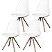 GrandCA HOME Holzgestell Esszimmerstuhl 4er/6er Set, aus Kunstleder Nordisch Design Stuhl, Küchenstuhl, Schminktisch (4er Set, White)