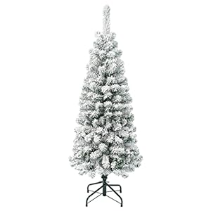 National Tree Company First Traditions Acacia Flocked Tree Slim Christmas Tree 45 ft