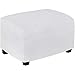 Dzianinowy podnóżek pokrowiec prostokątny, rozciągliwy zmywalny otomany otomany stołek ochraniacz zdejmowany ochraniacz sofa podnóżek pokrowiec (biały, średni)
