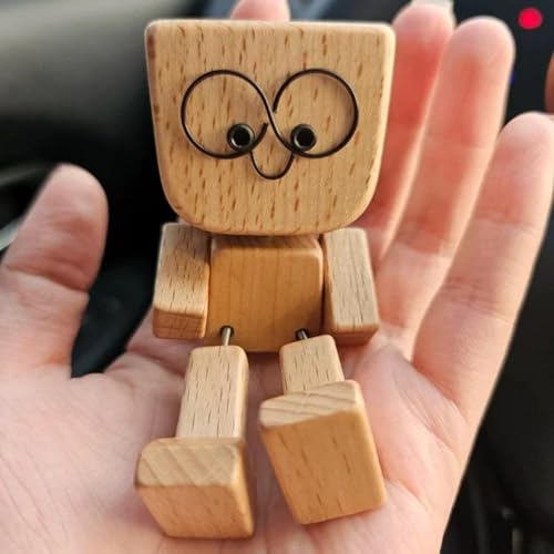 Shaking Wooden Man Figurine,Handmade Shaking Feet Wooden Car Dashboard Decorations with 12 PCS Magnetic Expressions,Car Dashboard Decorations,Creative Wood Desktop Decor Gifts for Wife Daughter Shaking Wooden Man Figurine,Handmade Shaking Feet Wooden Car Dashboard Decorations with 12 PCS Magnetic Expressions,Car Dashboard Decorations,Creative Wood Desktop Decor Gifts for Wife Daughter
