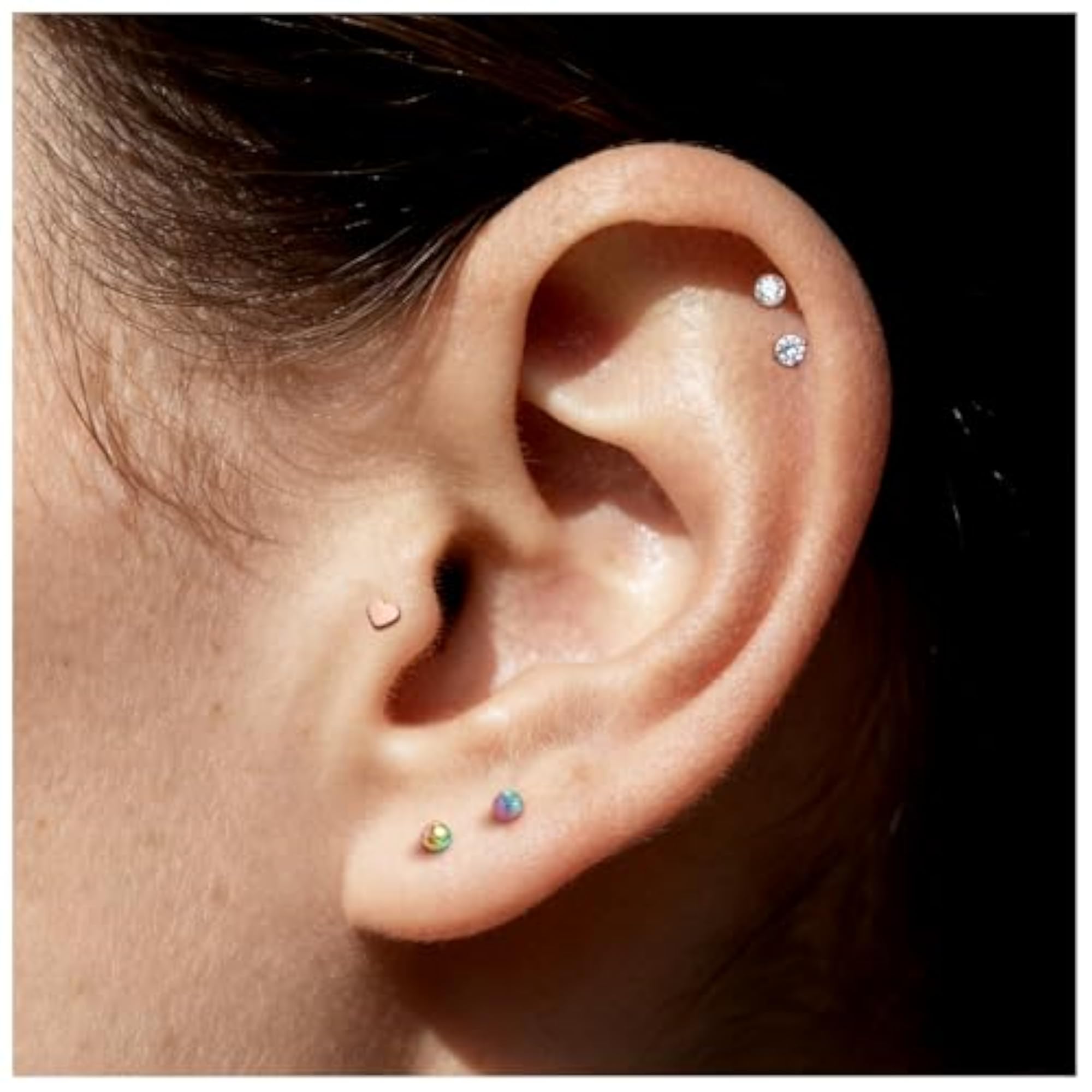 16G Stainless Steel Horseshoe Lip Rings, Snake Bite Piercing