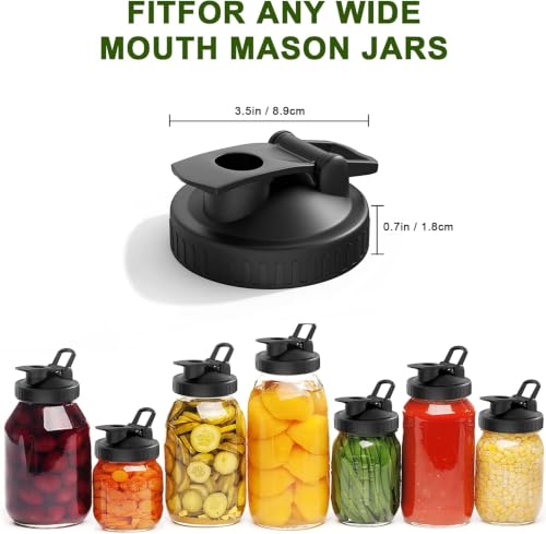 4 Pack Mason Jar Lids,Storage Lids with Silicone Seals, Leakproof and Airtight Replacement Caps for Wide Mouth Mason Jars, Reusable Resistant Jar Covers for Kitchen Food Storage - image 3