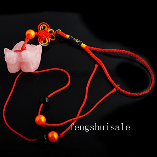 Rose Quartz Mandarin Ducks Yuan Yang Hanging Charm for Romance & Love+ Free Fengshuisale Red String Bracelet Y12692