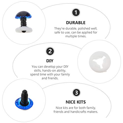 EXCEART 30Pcs Olhos de Segurança Olhos de Plástico Preto Olhos Azuis Olhos de Boneca para Bichinhos