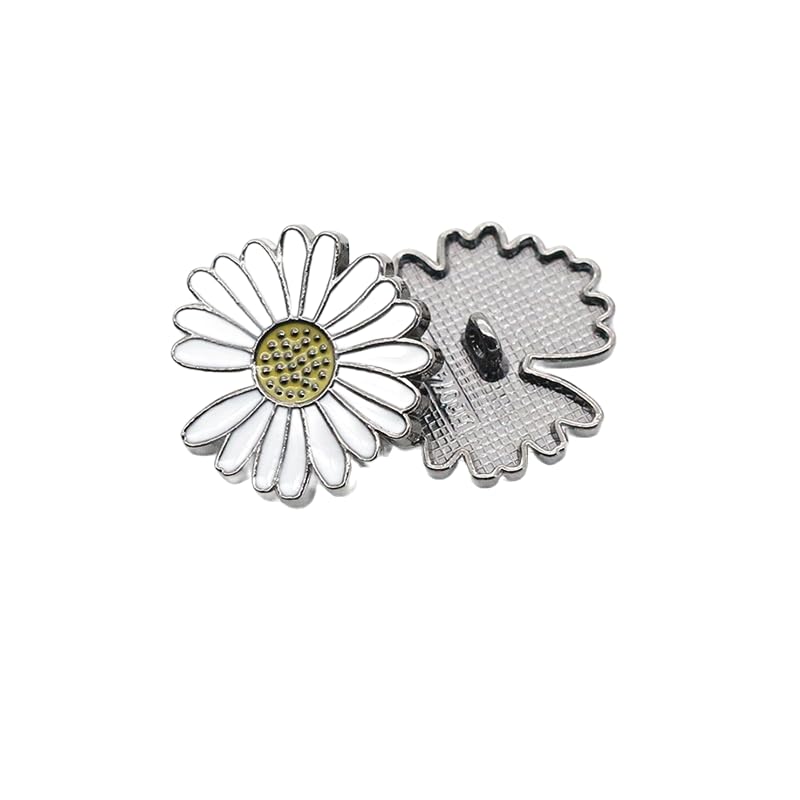 Metalowe guziki do marynarek, Zestaw 20 guzików z trzonkiem kwiatowym 10-25 mm do majsterkowania i naprawy ubrań(Style 6#,20Pcs 25MM)