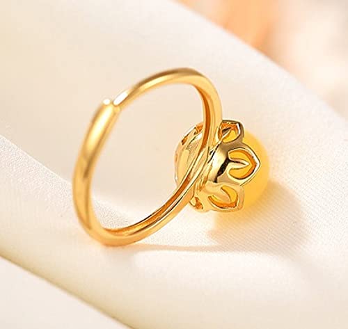 Bague en argent sterling 925 ouverte réglable fleur incrustée de perles d'ambre