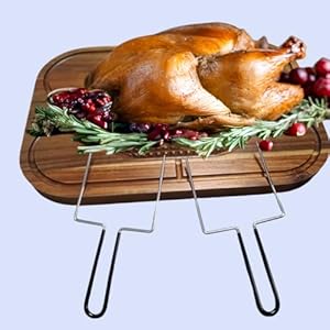 20 Large Holiday Ham Meat Serving Board Thanksgiving Carving Board with Turkey Lifter Set Acacia Wood Cutting Board with Juice Groove Good for Carving 22Lbs Meats