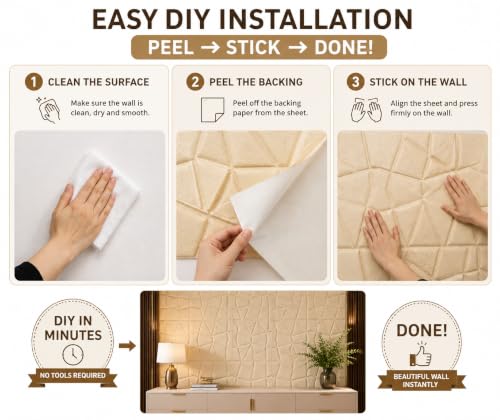 Image of Barebeauty 70 x 70 CM Brick Wallpaper 3D Wall Panel | Self-Adhesive Waterproof Foam Wall Sticker | Peel & Stick Decor for Home, Bedroom & Living Room (Pack of 10, 52.7 Sq. Ft. Approx)