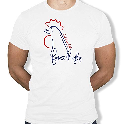 Tshirt France Rugby Homme Blanc XL Vêtement Supporter