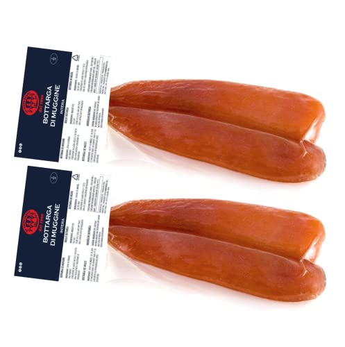 Meeräsche Bottarga Su Tianu Sardu 230g GARANTIS - 2 Packungen mit 100/130g - Handgefertigt in Sardinien, Italien - Kaviar des Mittelmeers - Sardische Handwerksproduktion als Kosher zertifiziert