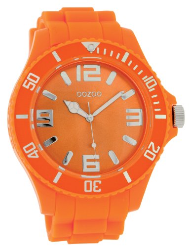 Montre analogique Oozoo C4333 quartz avec bracelet silicone orange pour adulte