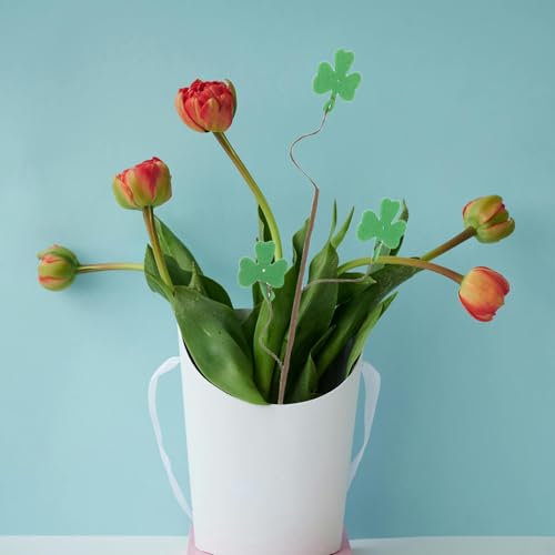 Branches de trèfle artificielles en feutrine 32 cm pour bouquet de la Saint-Patrick - 6
