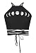 Womens Teens Girls Juniors Halterneck Sexy Vest Crop Top),One Size,Black Moon