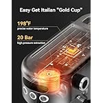 Neretva Espresso Machine 20 Bar, Super Compact Espresso Maker Stainless Steel Professional Coffee Machine Espresso with Power Steam & LED Display for Home Barista Latte and Cappuccino Maker - Image 2