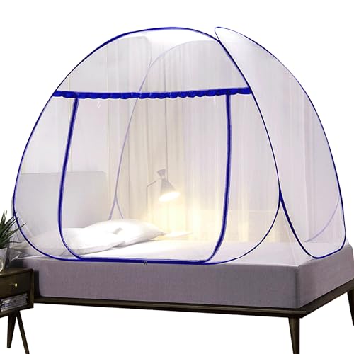 CLEAN HOUSE 蚊帳 ワンタッチ 折りたたみ式 底付き キング サイズ 入口ファスナー 洗える (180cm*200cm)（Amazon）