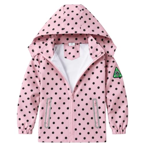 Image of Boys Rain Jacket with Detachable Hood Lightweight Raincoats for Kids