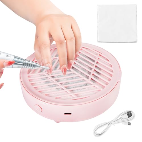 Nail Dust Collector Compact Vacuum Fan Dust Collector Electric Dust Suction Machine with 10PCS Filter Acrylic Nail Polishing for Home Use for Nail Studio Home