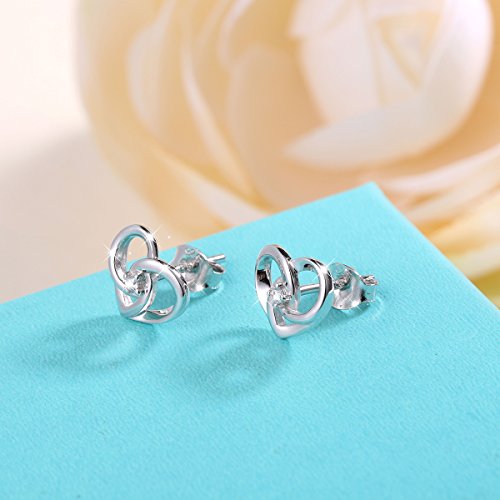 925 Sterling Silver Jewelry "I Love You To The Moon and Back" Love Heart Earrings4