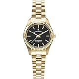 Jacques Du Manoir Inspiration Prime, Damen Armbanduhr, Quarz Analog, Edelstahl, 26.5mm, Edelstahlarmband, Farbe: Gold, 5 bar, Zifferblattfarbe: Schwarz, JWL04007
