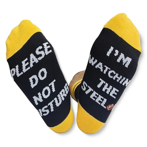 SAKCUNYAPY Novelty Crew Socks Gift for Men Birthday Gifts PLEASE DO NOT DISTURB IM WATCHING THE S- Chrismas New Year Valentine Gift for Dads Papa Son Grandpa Husbands and Boyfriends Football Lovers