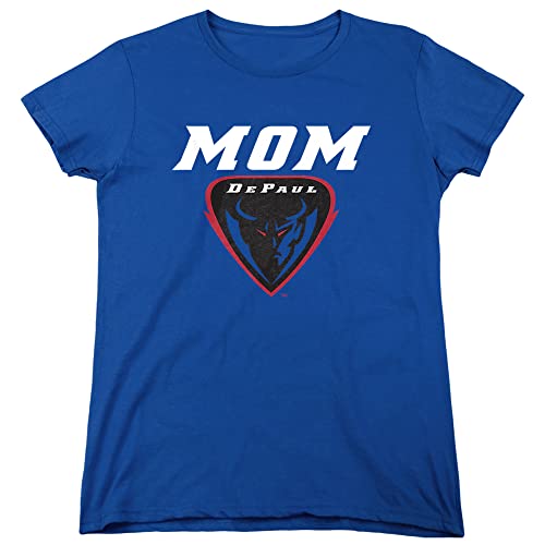 DePaul University Official Mom Women's T Shirt, Royal Blue, Medium