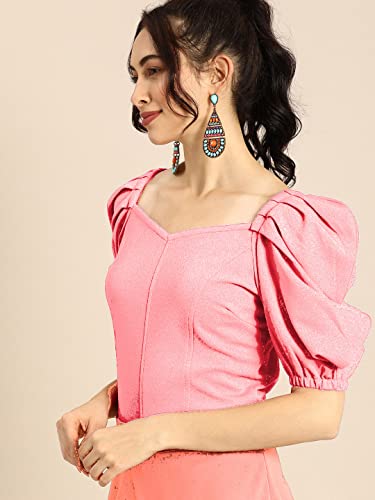 Image of Women's & Girl's Solid Short Sleeve Crop Top (LY-TopD6 Variation)
