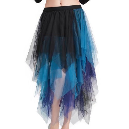 Tüllrock Karneval Damen Blau Schwarz, Faschingskostüme Karneval Kostüm...