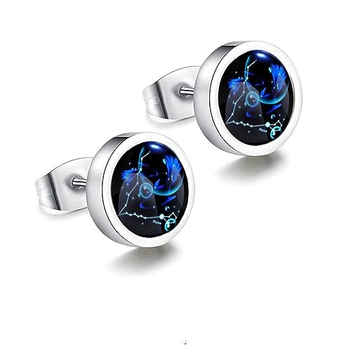 Pendientes de horóscopo luminosos en la oscuridad de estilo punk unisex