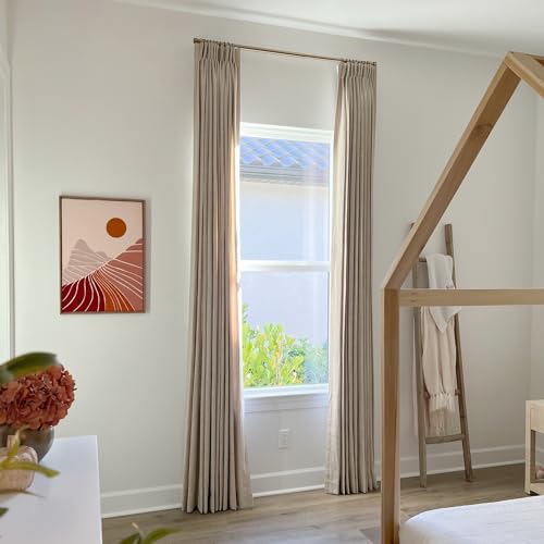 Neutral Curtains Jenna Linen Cotton Custom Curtain for Bedroom Living