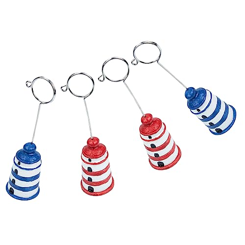Zerodeko 4Pcs Lovely Designed Memo Clip Creative Desktop Note Holders for Tables Decorative Resin Lighthouse Photo Holders for Home Office Organization