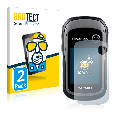 BROTECT Protector Pantalla Anti-Reflejos Compatible con Garmin eTrex 30x (2 Unidades) Pelicula Mate Anti-Huellas