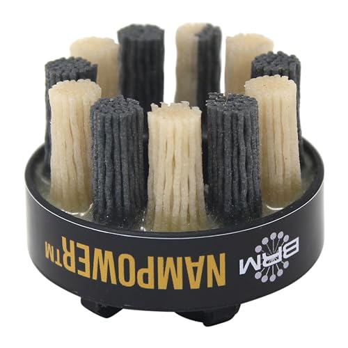 Image of Brush Research ADD5018180 Nampower Dot Style Abrasive Disc Brush, Combination Silicon Carbide /Ceramic Filament, 50mm Diameter, 18mm Bristle Length, 180 Grit (Pack of 1)