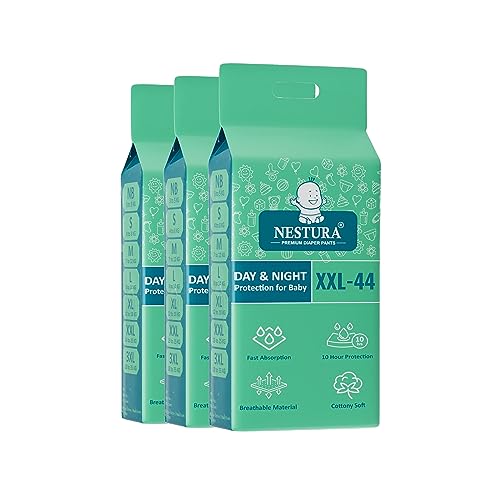 Image of Baby Diaper Pants Double Xl (XXL) Pack of 3, 132 Count, (15-25 kg)